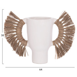 Επιτραπεζιο διακοσμητικο βαζο alica hm4668.02l λευκη τερακοτα & grass--64x22x38υεκ ** Επιτραπεζιο διακοσμητικο βαζο alica hm4668.02l λευκη τερακοτα & grass--64x22x38υεκ **