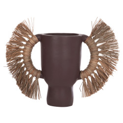 Επιτραπεζιο διακοσμητικο βαζο alica hm4668.07l σοκολατι τερακοτα & grass--64x22x38υεκ **