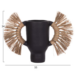 Επιτραπεζιο διακοσμητικο βαζο alica hm4668.01s μαυρη τερακοτα & grass--55x19x34υεκ ** Επιτραπεζιο διακοσμητικο βαζο alica hm4668.01s μαυρη τερακοτα & grass--55x19x34υεκ **