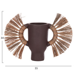 Επιτραπεζιο διακοσμητικο βαζο alica hm4668.07s σοκολατι τερακοτα & grass--55x19x34υεκ ** Επιτραπεζιο διακοσμητικο βαζο alica hm4668.07s σοκολατι τερακοτα & grass--55x19x34υεκ **