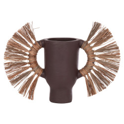 Επιτραπεζιο διακοσμητικο βαζο alica hm4668.07s σοκολατι τερακοτα & grass--55x19x34υεκ **