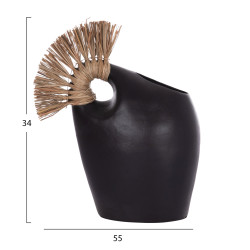 Επιτραπεζιο διακοσμητικο alica2 hm4671.01 μαυρη τερακοτα & grass--44x18x50υεκ. ** Επιτραπεζιο διακοσμητικο alica2 hm4671.01 μαυρη τερακοτα & grass--44x18x50υεκ. **