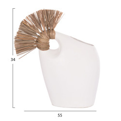 Επιτραπεζιο διακοσμητικο alica2 hm4671.02 λευκη τερακοτα & grass--44x18x50υεκ. ** Επιτραπεζιο διακοσμητικο alica2 hm4671.02 λευκη τερακοτα & grass--44x18x50υεκ. **