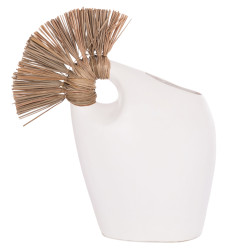 Επιτραπεζιο διακοσμητικο alica2 hm4671.02 λευκη τερακοτα & grass--44x18x50υεκ. **