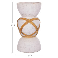 Διακοσμητικο βαζο δαπεδου maynard hm4672.02l fiber cement λευκο--rattan φ32x62.5υεκ. ** Διακοσμητικο βαζο δαπεδου maynard hm4672.02l fiber cement λευκο--rattan φ32x62.5υεκ. **