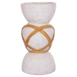 Διακοσμητικο βαζο δαπεδου maynard hm4672.02l fiber cement λευκο--rattan φ32x62.5υεκ. **