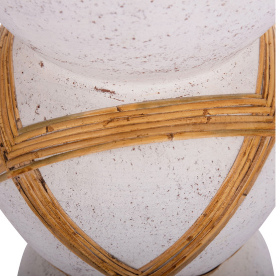 Διακοσμητικο βαζο δαπεδου maynard hm4672.02l fiber cement λευκο--rattan φ32x62.5υεκ. **