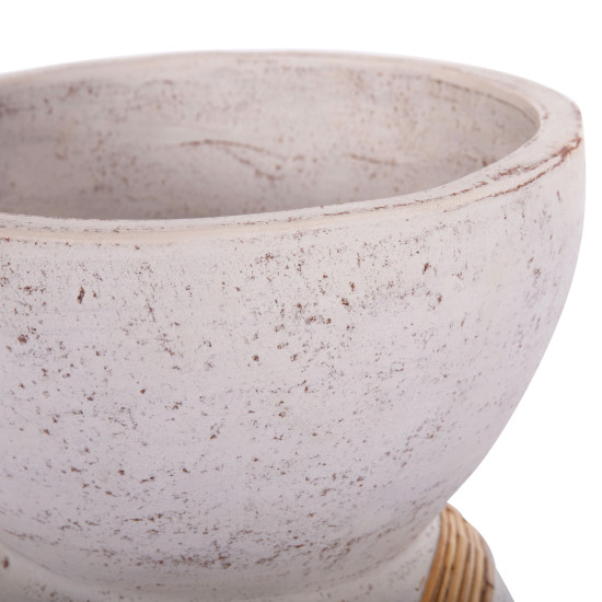 Διακοσμητικο βαζο δαπεδου maynard hm4672.02l fiber cement λευκο--rattan φ32x62.5υεκ. **