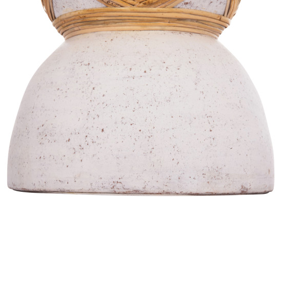 Διακοσμητικο βαζο δαπεδου maynard hm4672.02l fiber cement λευκο--rattan φ32x62.5υεκ. **