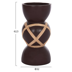 Διακοσμητικο βαζο δαπεδου maynard hm4672.07l fiber cement σοκολατι-rattan φ32x62.5υεκ ** Διακοσμητικο βαζο δαπεδου maynard hm4672.07l fiber cement σοκολατι-rattan φ32x62.5υεκ **