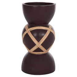 Διακοσμητικο βαζο δαπεδου maynard hm4672.07l fiber cement σοκολατι-rattan φ32x62.5υεκ **