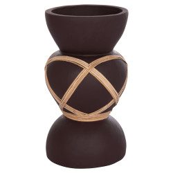 Διακοσμητικο βαζο δαπεδου maynard hm4672.07s fiber cement σοκολατι-rattan φ27.5x50υεκ **