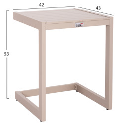 Τραπεζακι ξαπλωστρασ belling hm6274.04 αλουμινιο σε σαμπανι 42x43x53υεκ. **