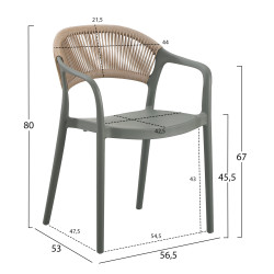 Πολυθρονα πολυπροπυλενιου eva hm6155.05 olive green--p.p. μπεζ σχοινι 56,5x53x80υεκ. ** Πολυθρονα πολυπροπυλενιου eva hm6155.05 olive green--p.p. μπεζ σχοινι 56,5x53x80υεκ. **