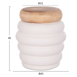 Σκαμπο puffat hm18172.02 fiber cement λευκο- ξυλο teak top φ45x46υεκ. ** Σκαμπο puffat hm18172.02 fiber cement λευκο- ξυλο teak top φ45x46υεκ. **