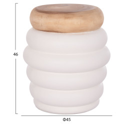 Σκαμπο puffat hm18172.02 fiber cement λευκο- ξυλο teak top φ45x46υεκ. ** Σκαμπο puffat hm18172.02 fiber cement λευκο- ξυλο teak top φ45x46υεκ. **