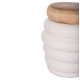 Τραπεζι βοηθητικο puffat hm18172.02 fiber cement λευκο- ξυλο teak top φ45x46υεκ. **