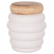 Τραπεζι βοηθητικο puffat hm18172.02 fiber cement λευκο- ξυλο teak top φ45x46υεκ. **