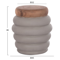 Σκαμπο puffat hm18172.03 fiber cement γκρι- ξυλο teak top φ45x46υεκ. ** Σκαμπο puffat hm18172.03 fiber cement γκρι- ξυλο teak top φ45x46υεκ. **