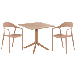 Σετ τραπεζαριασ εξ.χωρου 3τμχ cleo hm21136 πολυπρουλενιο σε καπουτσινο **