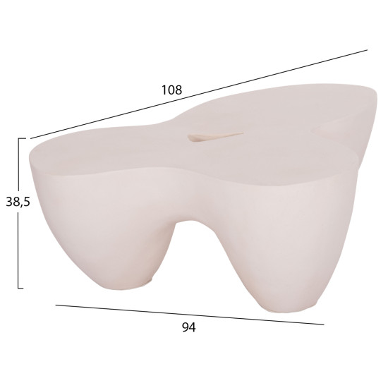 Τραπεζι σαλονιου sallen hm18161.02 fiber cement σε λευκο--108x94x38,5υεκ. **