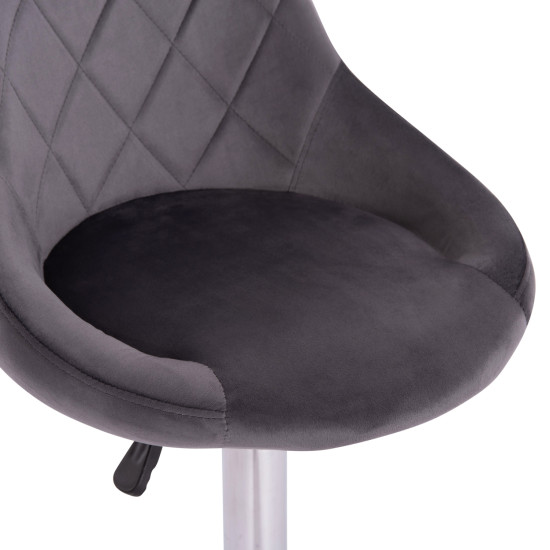 ΣΚΑΜΠΟ ΜΠΑΡ ROSE HM204.41 ΜΕ ΑΜΟΡΤΙΣΕΡ ΧΡΩΜΙΟΥ & ΓΚΡΙ ΒΕΛΟΥΔΟ 48x45x105Υεκ. - 2τεμ **