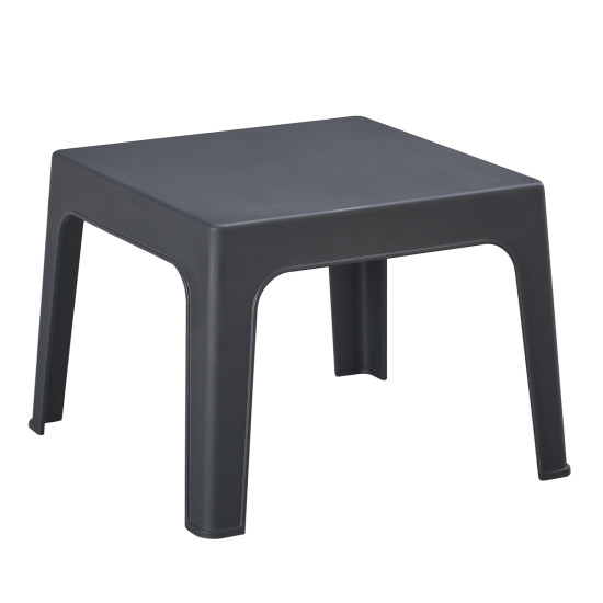 Τραπεζακι τετραγωνο sleek hm6371.10 πολυπροπυλενιο σε σκουρο γκρι 49.5x49.5x40υεκ. **