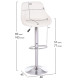 ΣΚΑΜΠΟ ΜΠΑΡ ROSE HM204.22 ΜΕ ΑΜΟΡΤΙΣΕΡ ΧΡΩΜΙΟΥ & ΛΕΥΚΟ PU 48x45x105Υεκ. - 2τεμ **