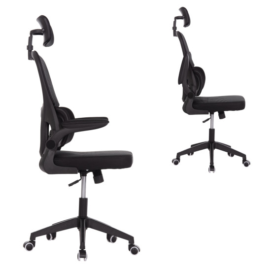 Καρεκλα γραφειου baston hm18236.01 μαυρο mesh & pp σκελετοσ 64x60x117-127υεκ. **