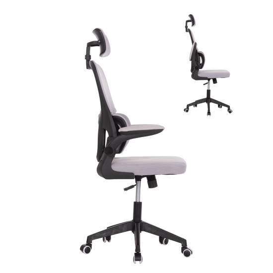 Καρεκλα γραφειου baston hm18236.02 γκρι mesh & μαυρο pp σκελετοσ 64x60x127υεκ. **
