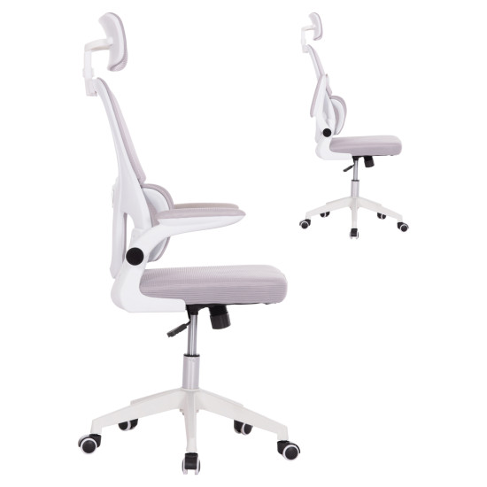 Καρεκλα γραφειου baston hm18236.03 γκρι mesh & λευκοσ pp σκελετοσ 64x60x127υεκ. **
