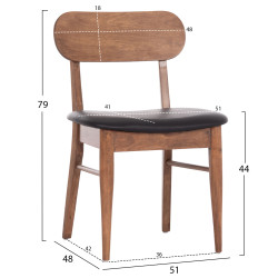 KΑΡΕΚΛΑ ΤΡΑΠΕΖΑΡΙΑΣ SEKOR HM9945.03 ΚΑΡΥΔΙ RUBBERWOOD-ΜΑΥΡΟ PU 51x48x79Υεκ - 2τεμ ** KΑΡΕΚΛΑ ΤΡΑΠΕΖΑΡΙΑΣ SEKOR HM9945.03 ΚΑΡΥΔΙ RUBBERWOOD-ΜΑΥΡΟ PU 51x48x79Υεκ - 2τεμ **