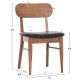 Kαρεκλα τραπεζαριασ sekor hm9945.03 καρυδι rubberwood-μαυρο pu 51x48x79υεκ **