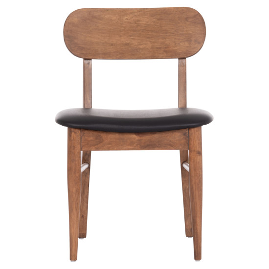 Kαρεκλα τραπεζαριασ sekor hm9945.03 καρυδι rubberwood-μαυρο pu 51x48x79υεκ **