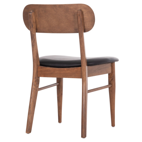 Kαρεκλα τραπεζαριασ sekor hm9945.03 καρυδι rubberwood-μαυρο pu 51x48x79υεκ **
