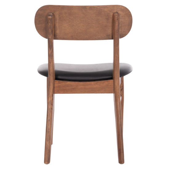 Kαρεκλα τραπεζαριασ sekor hm9945.03 καρυδι rubberwood-μαυρο pu 51x48x79υεκ **
