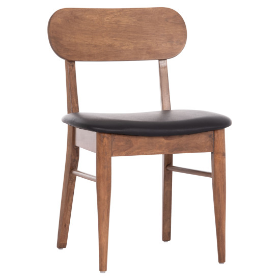 Kαρεκλα τραπεζαριασ sekor hm9945.03 καρυδι rubberwood-μαυρο pu 51x48x79υεκ **