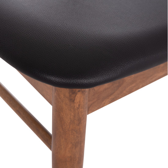 Kαρεκλα τραπεζαριασ sekor hm9945.03 καρυδι rubberwood-μαυρο pu 51x48x79υεκ **