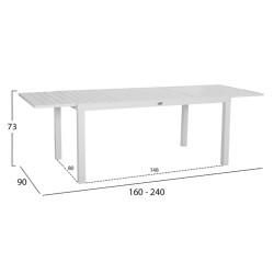 Σετ τραπεζαριασ εξ.χωρου 5τμχ krum hm21162 λευκο αλουμινιο-p.e.rattan-textilene **