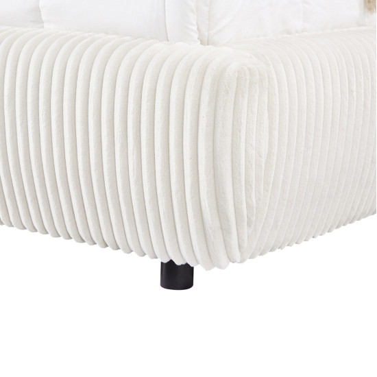 Κρεβατι διπλο με αποθ.χωρο kally hm729.03 μπεζ faux fur υφασμα--στρωμα 160x200εκ **