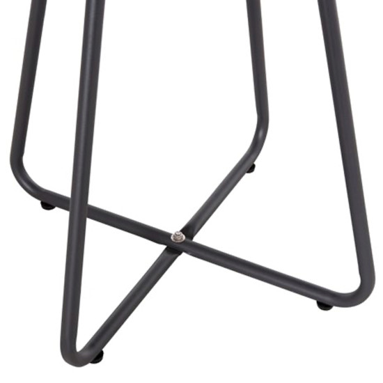 Σετ lounge 3tmx εξ.χωρου pony hm21193 μεταλλο σε γκρι--συνθ.rattan σε λευκο-μαυρο **