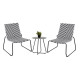 Σετ lounge 3tmx εξ.χωρου pony hm21193 μεταλλο σε γκρι--συνθ.rattan σε λευκο-μαυρο **