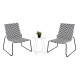 Σετ lounge 3tmx εξ.χωρου pony hm21193.02 μεταλλο και συνθ.rattan σε λευκο-μαυρο **