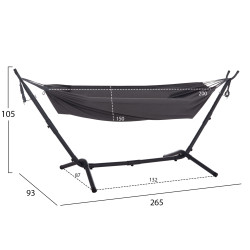 Αιωρα crave hm6304.01 ανθρακι μεταλλικοσ σκελετοσ-σκουρο γκρι υφασμα 265x93x105υεκ ** Αιωρα crave hm6304.01 ανθρακι μεταλλικοσ σκελετοσ-σκουρο γκρι υφασμα 265x93x105υεκ **