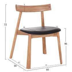 KΑΡΕΚΛΑ ΤΡΑΠΕΖΑΡΙΑΣ SEKAN HM18245.04 RUBBERWOOD-ΜΑΥΡΟ PU 60x54x72Υεκ - 2τεμ ** KΑΡΕΚΛΑ ΤΡΑΠΕΖΑΡΙΑΣ SEKAN HM18245.04 RUBBERWOOD-ΜΑΥΡΟ PU 60x54x72Υεκ - 2τεμ **