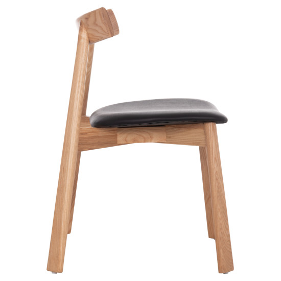 KΑΡΕΚΛΑ ΤΡΑΠΕΖΑΡΙΑΣ SEKAN HM18245.04 RUBBERWOOD-ΜΑΥΡΟ PU 60x54x72Υεκ - 2τεμ **