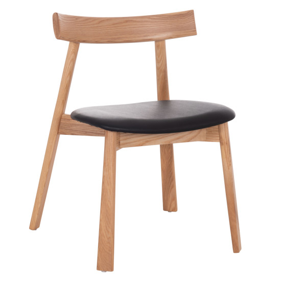 KΑΡΕΚΛΑ ΤΡΑΠΕΖΑΡΙΑΣ SEKAN HM18245.04 RUBBERWOOD-ΜΑΥΡΟ PU 60x54x72Υεκ - 2τεμ **