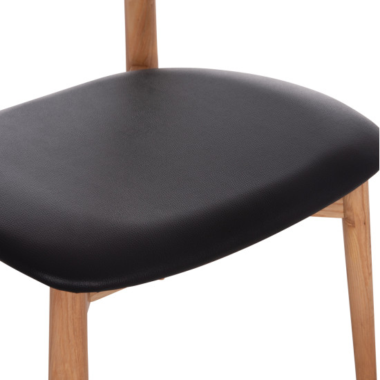 KΑΡΕΚΛΑ ΤΡΑΠΕΖΑΡΙΑΣ SEKAN HM18245.04 RUBBERWOOD-ΜΑΥΡΟ PU 60x54x72Υεκ - 2τεμ **