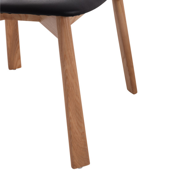 KΑΡΕΚΛΑ ΤΡΑΠΕΖΑΡΙΑΣ SEKAN HM18245.04 RUBBERWOOD-ΜΑΥΡΟ PU 60x54x72Υεκ - 2τεμ **