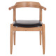 ΠΟΛΥΘΡΟΝΑ CERSEI HM9946.01 RUBBERWOOD ΣΕ LIGHT OAK & PU ΣΕ ΜΑΥΡΟ 57x53x72Υεκ - 2τεμ **